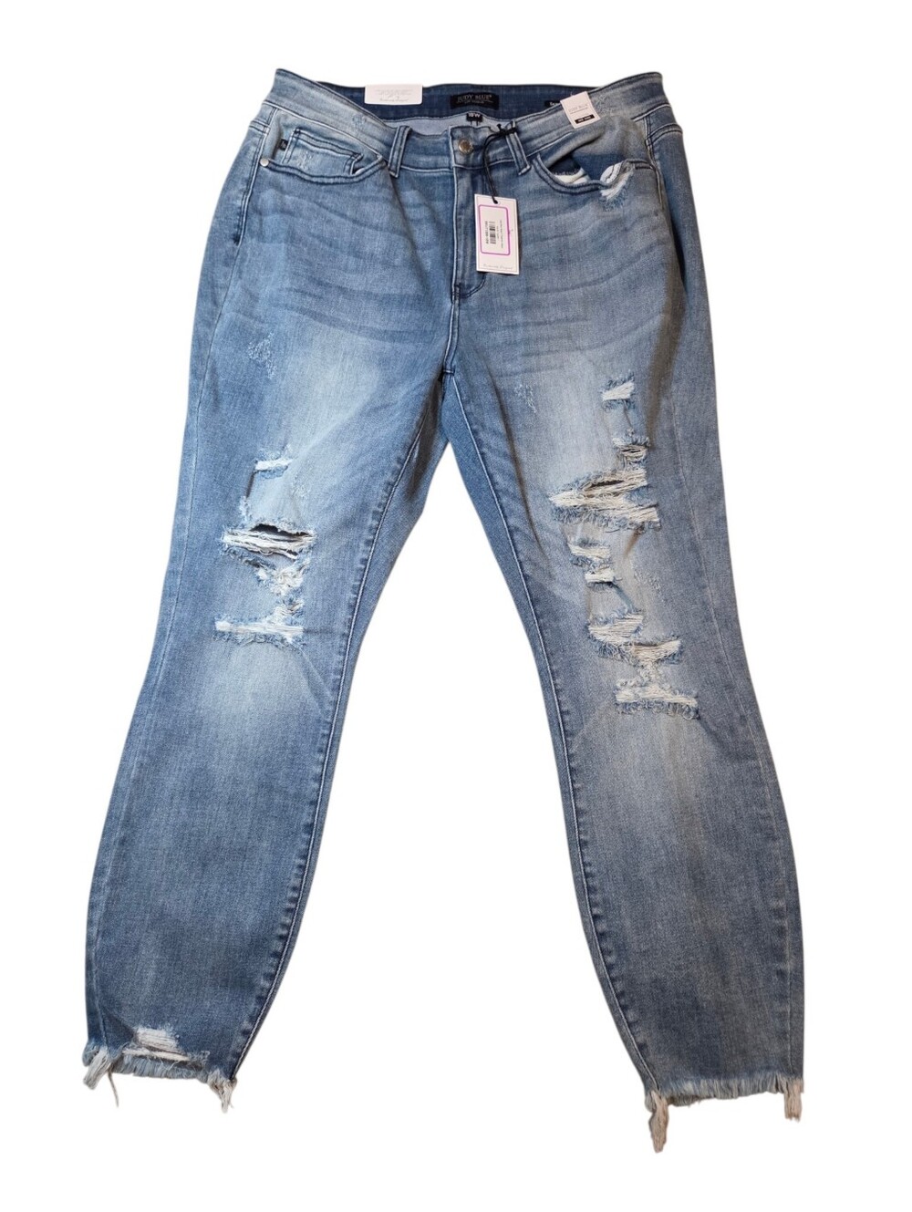 Judy Blue Women’s Distressed Jeans Blue Medium Wash Mid Rise Skinny 5-Pocket 18W